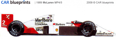 1989 McLaren MP4/5 F1 OW blueprint