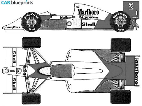 1989 McLaren MP4/5 F1 OW blueprint