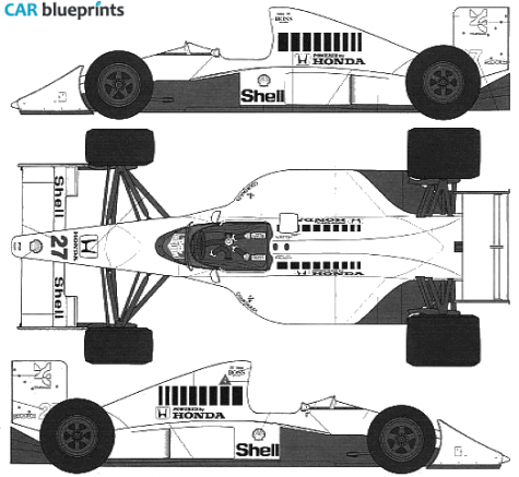 1989 McLaren MP4/5B OW blueprint