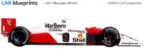 1991 McLaren MP4/6 F1 OW blueprint