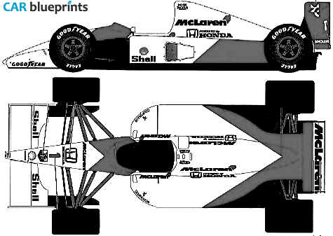 1991 McLaren MP4/6 F1 OW blueprint