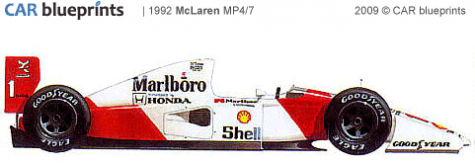 1992 McLaren MP4/7 F1 OW blueprint