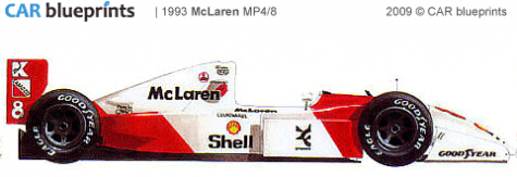 1993 McLaren MP4/8 F1 OW blueprint