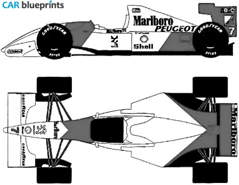 1994 McLaren MP4/9 F1 OW blueprint