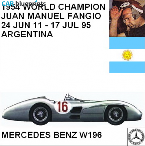 1954 Mercedes-Benz W196 F1 OW blueprint