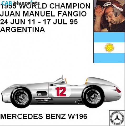 1955 Mercedes-Benz W196 F1 OW blueprint