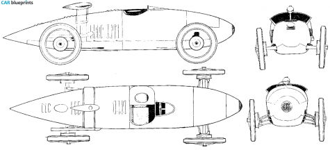 1922 Mercedes-Benz Benz Tropfenwagen 3-Litre OW blueprint