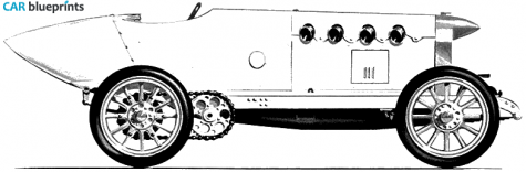 1909 Mercedes-Benz Blitzen Benz land speed Record Car OW blueprint