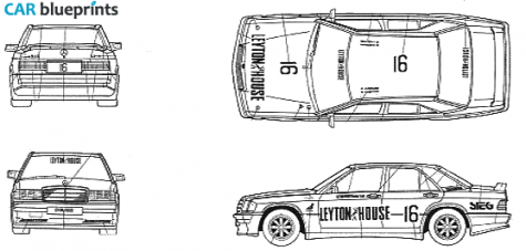 1982 Mercedes-Benz W201 190E Sedan blueprint