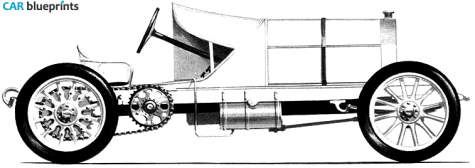 1904 Mercedes-Benz Land speed Record Car OW blueprint