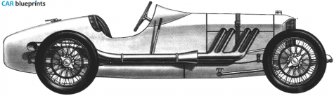 1923 Mercedes-Benz Indy 500 OW blueprint