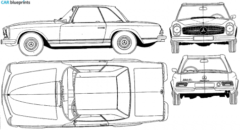 1963 Mercedes-Benz SL-Class 230 SL Coupe blueprint