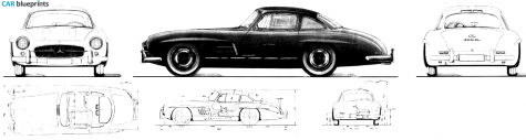 1955 Mercedes-Benz SL-Class 300SL Coupe blueprint