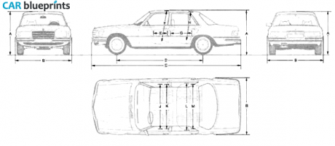 1979 Mercedes-Benz S-Class W126 450SE Sedan blueprint