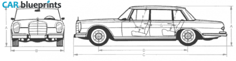 1965 Mercedes-Benz S-Class W108 600 Limousine blueprint