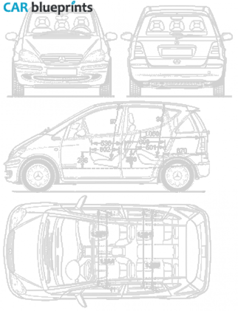 1997 Mercedes-Benz A-Class W168 Hatchback blueprint