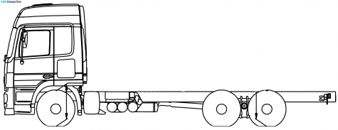 Mercedes-Benz Actros 6x4 Truck blueprint