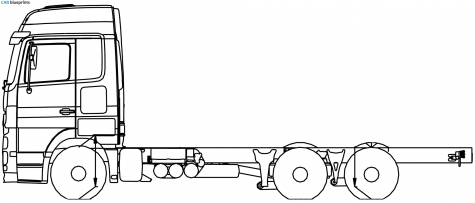 Mercedes-Benz Actros Lena 6x2 Megaspace Truck blueprint