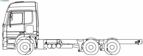 Mercedes-Benz Actros Lena 6x2 Truck blueprint