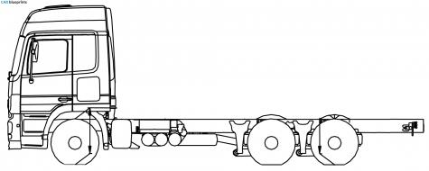 Mercedes-Benz Actros I 6x4 Truck blueprint