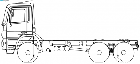 Mercedes-Benz Actros 33K 6x4 Truck blueprint