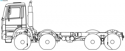 Mercedes-Benz Actros 41AK 8x6 Truck blueprint