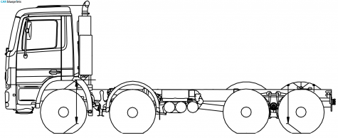 Mercedes-Benz Actros 41K 8x4 Truck blueprint