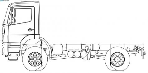 Mercedes-Benz Axor 18AK 4x4 Truck blueprint