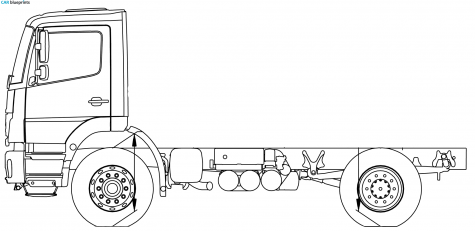 Mercedes-Benz Axor 18K 4x2 Truck blueprint