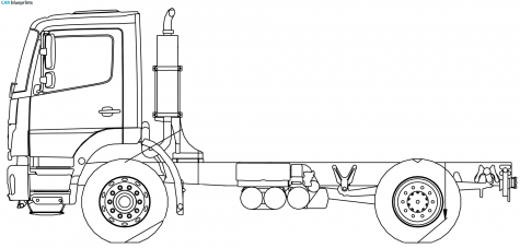 Mercedes-Benz Axor 1828KO Truck blueprint