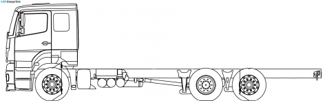 Mercedes-Benz Axor 25 Lena 6x2 Truck blueprint