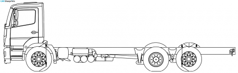 Mercedes-Benz Axor 25 II 6x2 Lowliner Truck blueprint