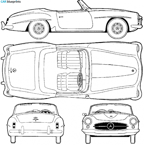 1960 Mercedes-Benz W121 190SL Cabriolet blueprint