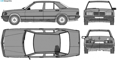 1982 Mercedes-Benz W201 190E Sedan blueprint