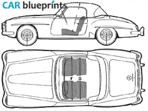 1962 Mercedes-Benz SL-Class 190SL Cabriolet blueprint
