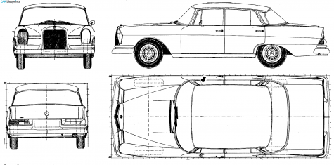 1962 Mercedes-Benz W180 220S Sedan blueprint