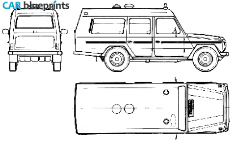 1979 Mercedes-Benz G230 Fire SUV blueprint