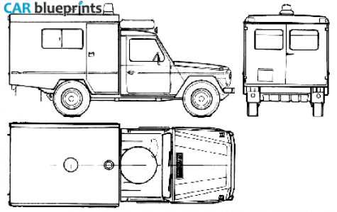 1979 Mercedes-Benz G230 Fire SUV blueprint