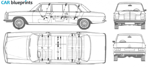 1974 Mercedes-Benz W115 240d Lange Limousine blueprint