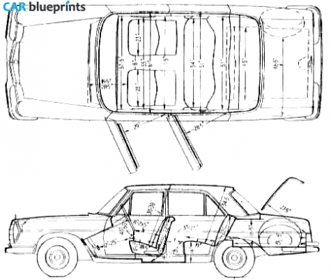 1967 Mercedes-Benz S-Class W108 250 SE Sedan blueprint