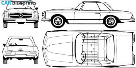 1968 Mercedes-Benz SL-class W113 280SL Cabriolet blueprint