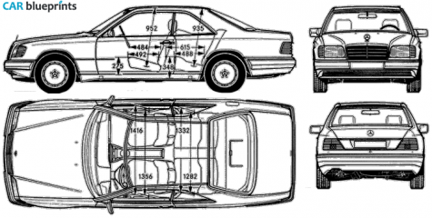 1986 Mercedes-Benz E-Class W124 280CE Sedan blueprint