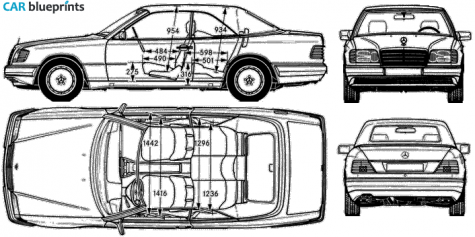 1986 Mercedes-Benz E-Class W124 280CE Cabriolet blueprint