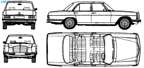1973 Mercedes-Benz E-Class W114 280E Sedan blueprint