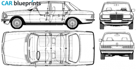 1977 Mercedes-Benz W-Class W124 280E Sedan blueprint