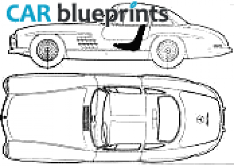 1955 Mercedes-Benz SL-Class W198 300 SL Sedan blueprint