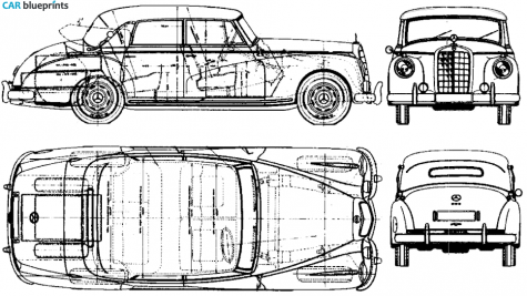 1951 Mercedes-Benz Type 300 W186 300 Cabriolet blueprint