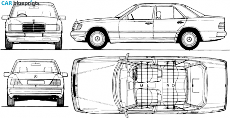 1987 Mercedes-Benz W124 300E Sedan blueprint