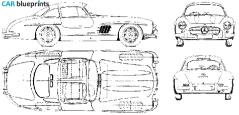 1955 Mercedes-Benz SL-Class W198 300SL Coupe blueprint