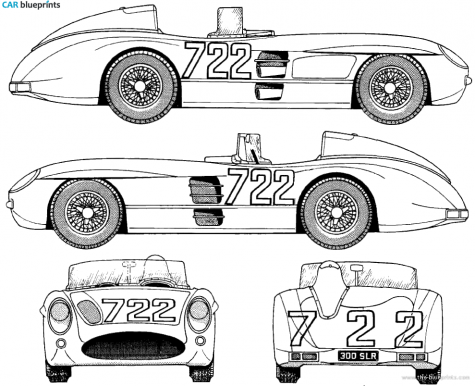 1955 Mercedes-Benz 300SLR Mille Miglia Cabriolet blueprint